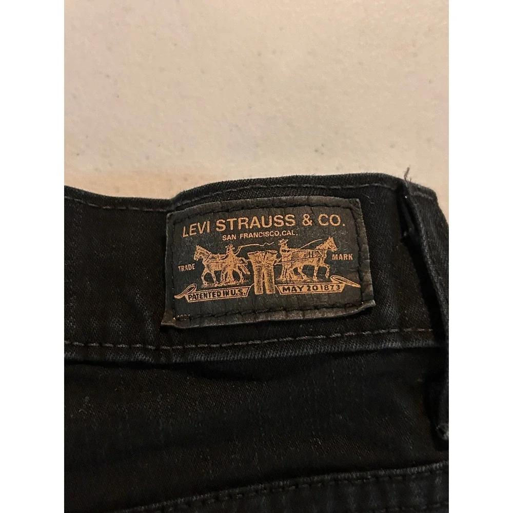 Levis 512 Perfectly Slimming Black Jeans Womens 4 Cropped Stretchy Denim Pants - Picture 10 of 10